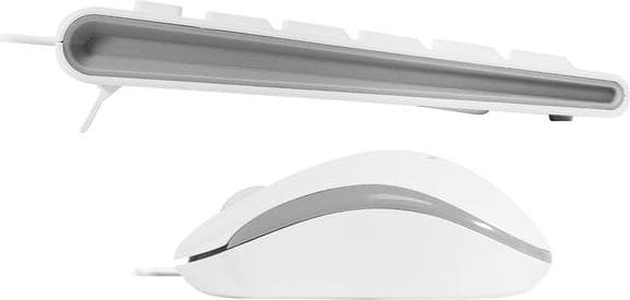 Комплект USB клавиатура и USB мишка за Mac и PC (бял) - Macally 105 Key Extended Keyboard With Optical Mouse