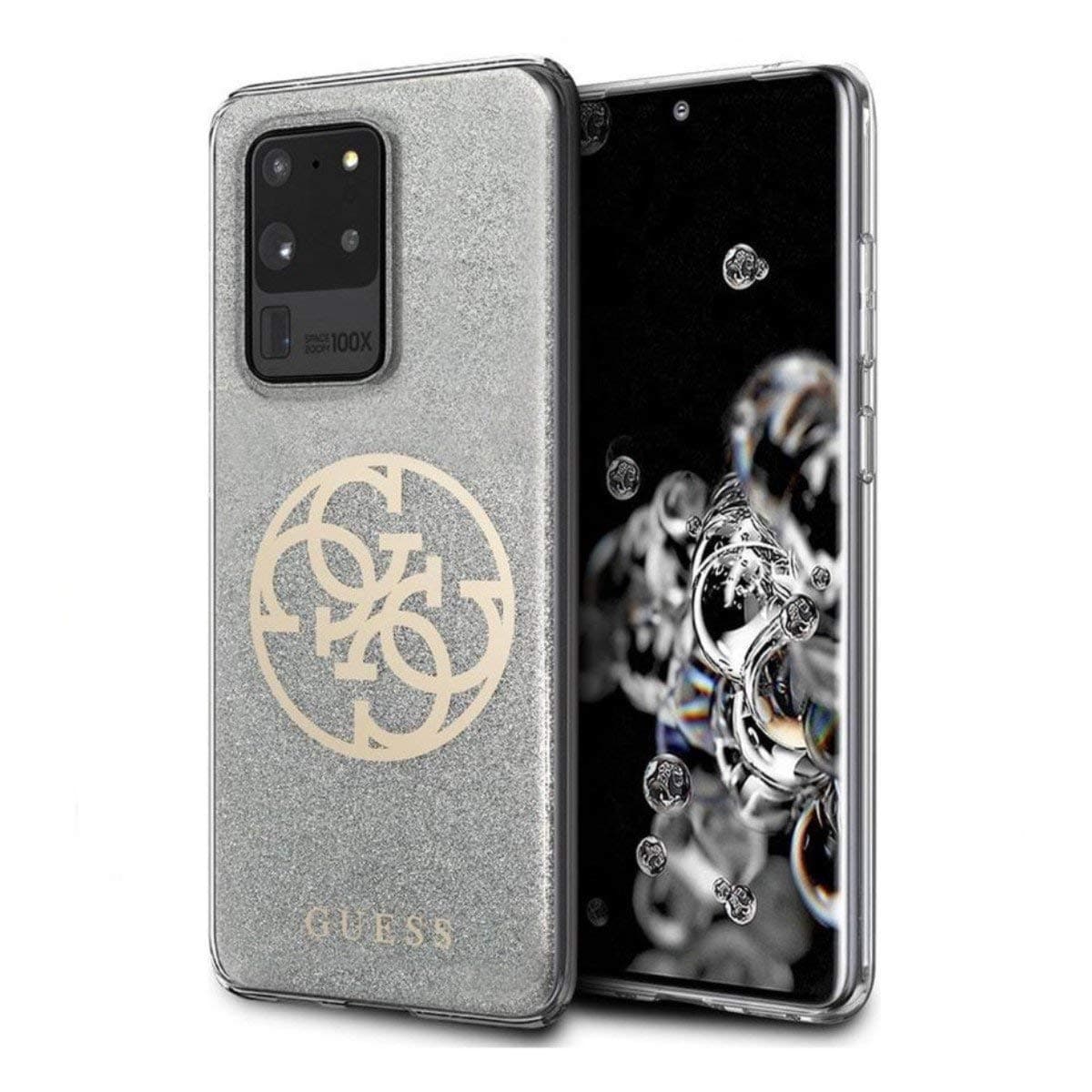 Калъф за Samsung Galaxy S20 Ultra, хибриден, Guess 4G Circle Logo Case GUHCS69PCUGLLG, удароустойчив, дизайнерски, сив