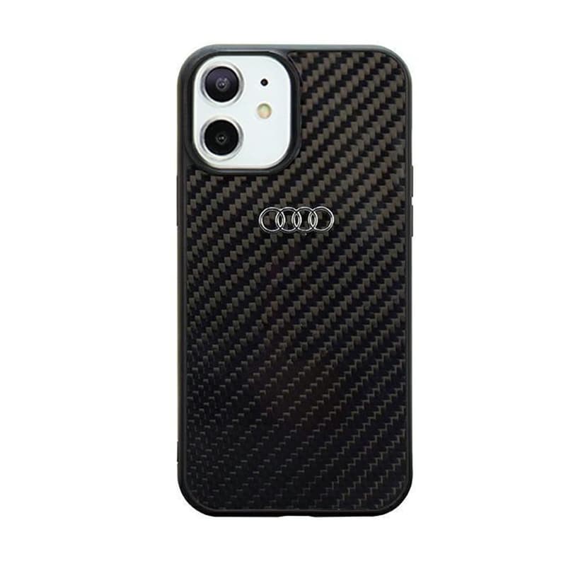Дизайнерски карбонов кейс за iPhone 11, iPhone XR - Audi Carbon Fiber Hard Case (черен)