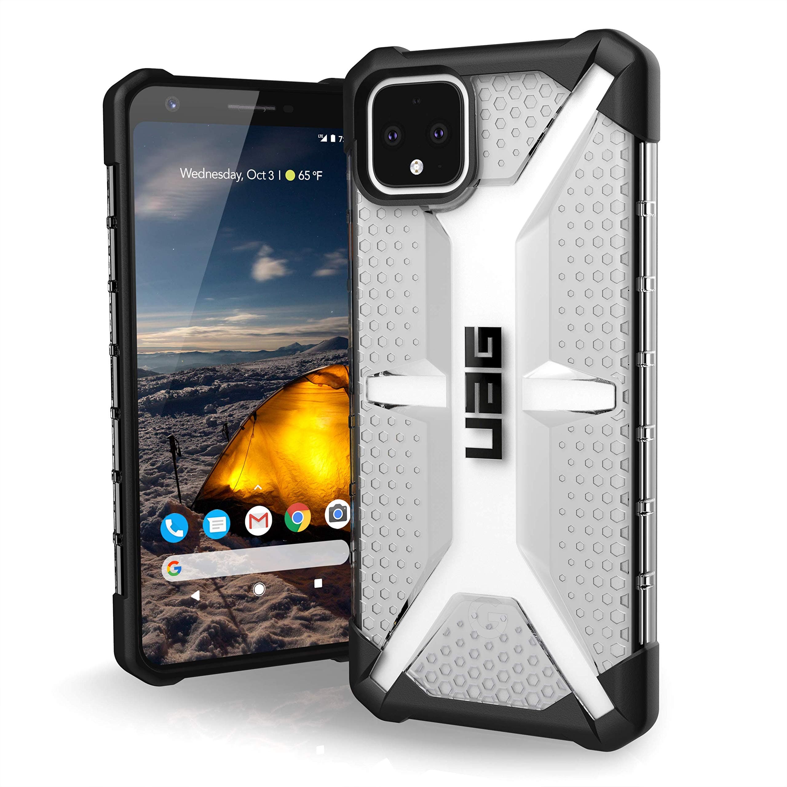 Калъф за Google Pixel 4 XL, удароустойчив, хибриден, Urban Armor Plasma, прозрачен