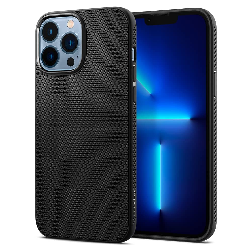 Калъф за Apple iPhone 13 Pro Max, термополиуретанов, Spigen Liquid Air Case (ACS03201), черен
