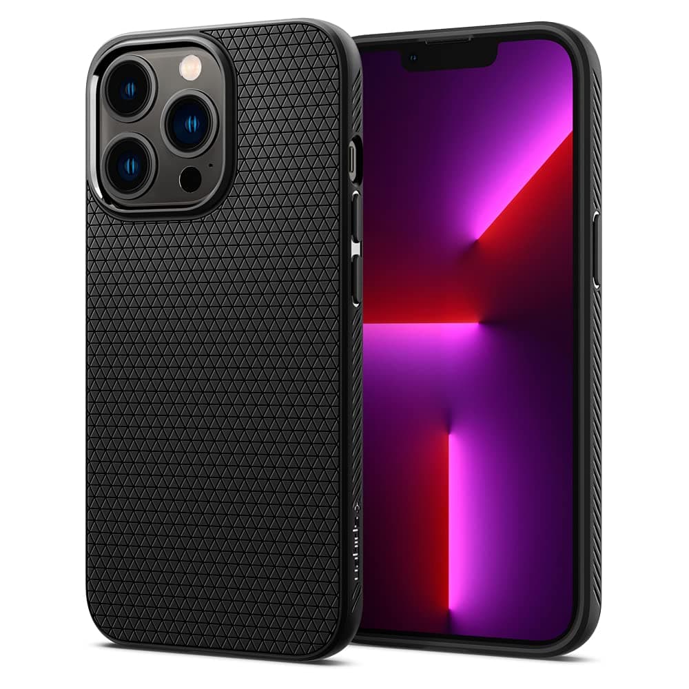 Калъф за Apple iPhone 13 Pro, термополиуретанов, Spigen Liquid Air Case (ACS03258), черен