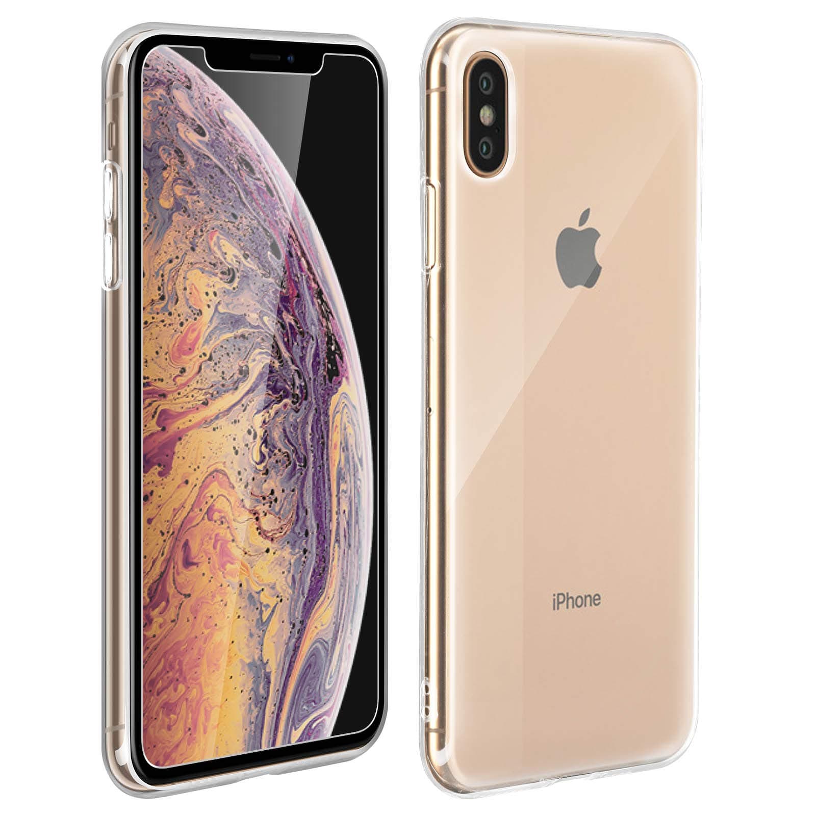 Протектор от закалено стъкло /Tempered Glass/, 4smarts, за iPhone XS Max, силиконов (TPU) кейс