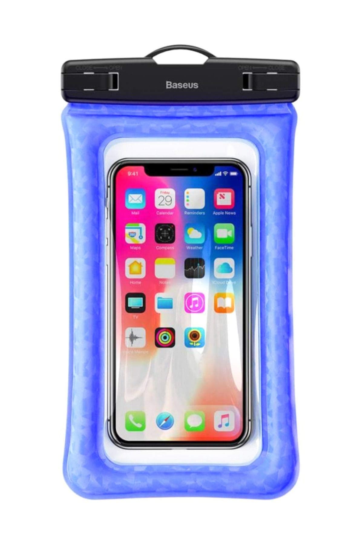 Калъф за телефони до 6"(15.24), Baseus Waterproof Air Cushion IPX8 Pouch (ACFSD-A03), водоустойчив IPX8, син