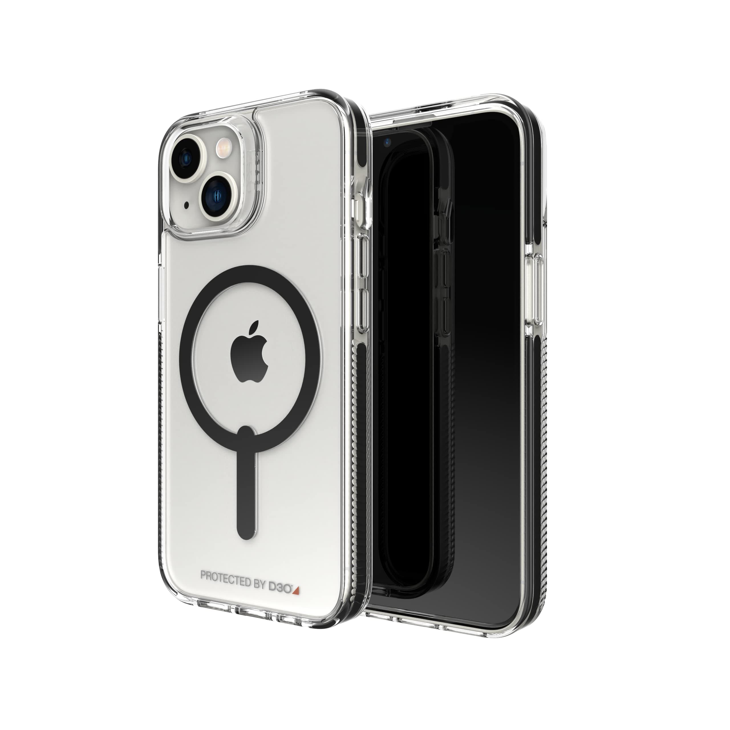 Калъф за Apple iPhone 14, Gear D3O Santa Cruz Snap, черен/прозрачен