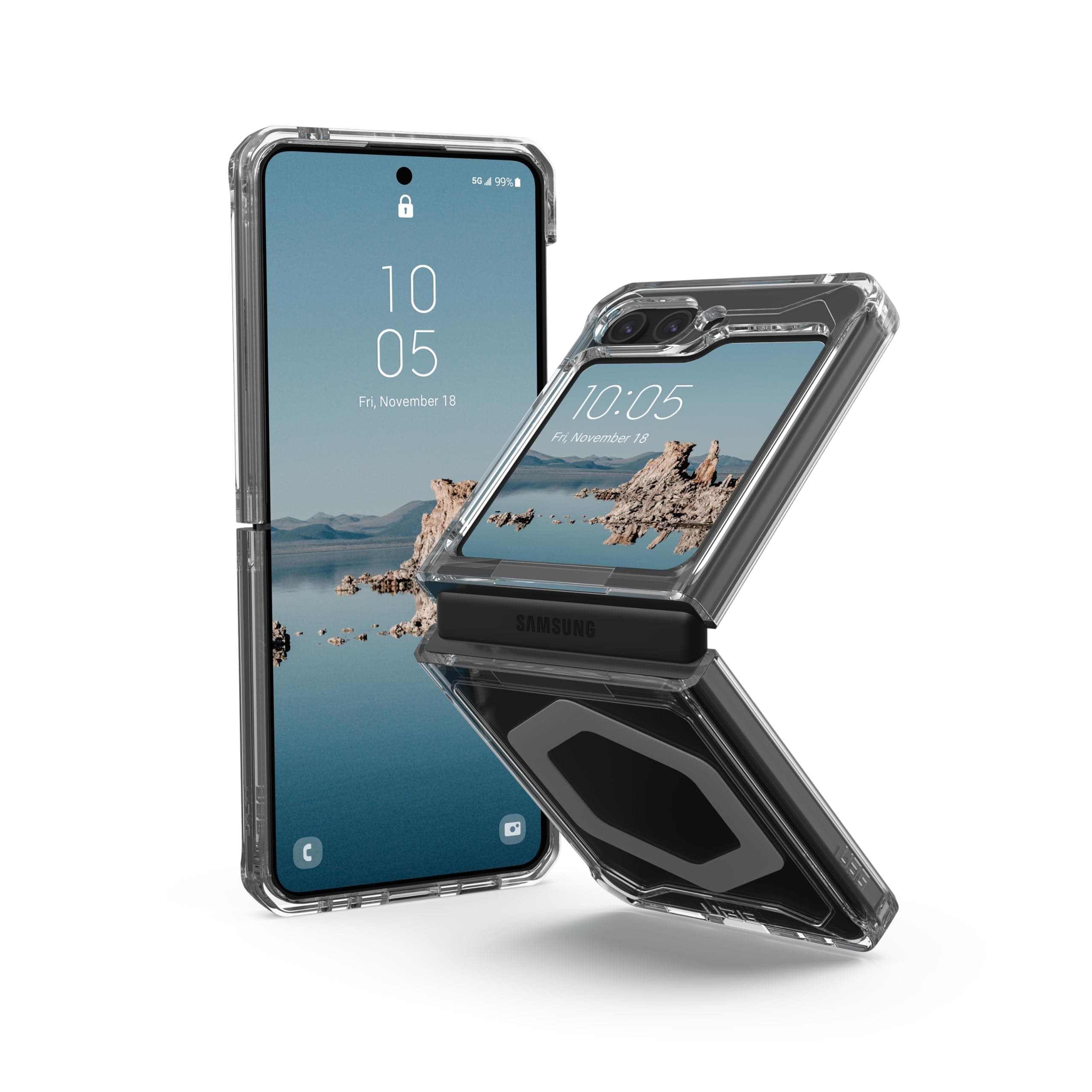 Калъф за Samsung Galaxy Z Flip 5, хибриден (термополиуретан и поликарбонат), Urban Armor Plyo MagSafe, удароустойчив, прозрачен