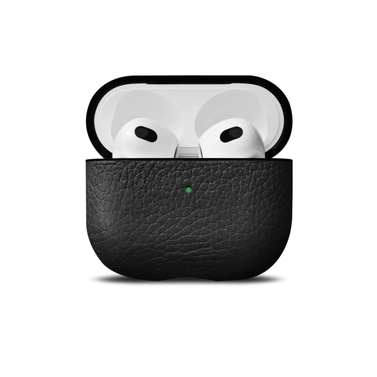 Кожен кейс (естествена кожа) за Apple AirPods 3 - Woolnut Genuine Leather Case (черен)