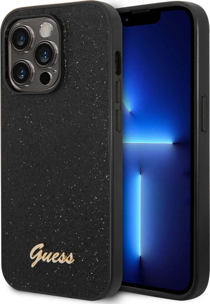 Калъф за Apple iPhone 14 Pro, Guess GUHCP14LHGGSHK, Glitter Script, черен