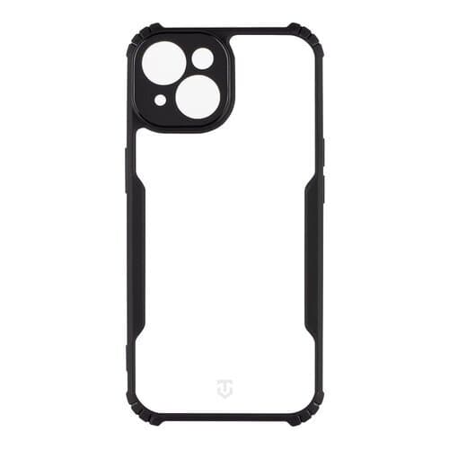 Калъф за Apple iPhone 15 Plus, хибриден (термополиуретан и поликарбонат), Tactical Quantum Stealth Hybrid (57983116305), удароустойчив, прозрачен с черна рамка