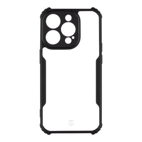 Калъф за Apple iPhone 15 Pro Max, хибриден (термополиуретан и поликарбонат), Tactical Quantum Stealth Hybrid (57983116306), удароустойчив, прозрачен с черна рамка