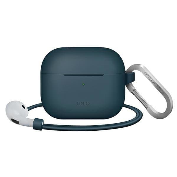 Силиконов (TPU) калъф и силиконово въженце за Apple AirPods 3 - Uniq Vencer Silicone Hang Case (тъмносин)