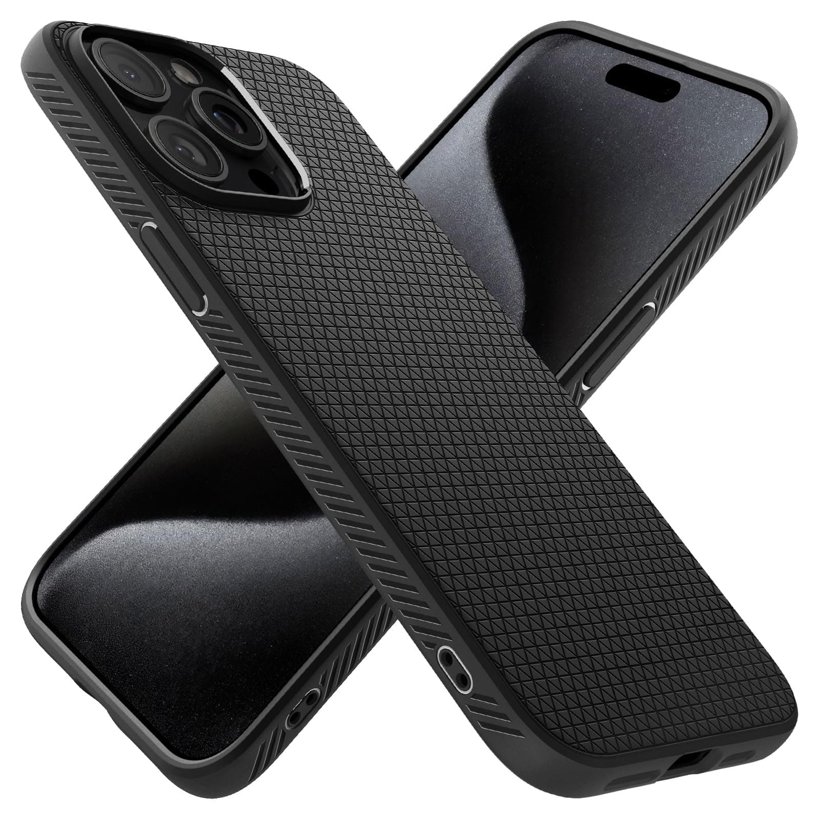 Калъф за Apple iPhone 15 Pro, термополиуретанов, Spigen Liquid Air (ACS06704), удароустойчив, черен