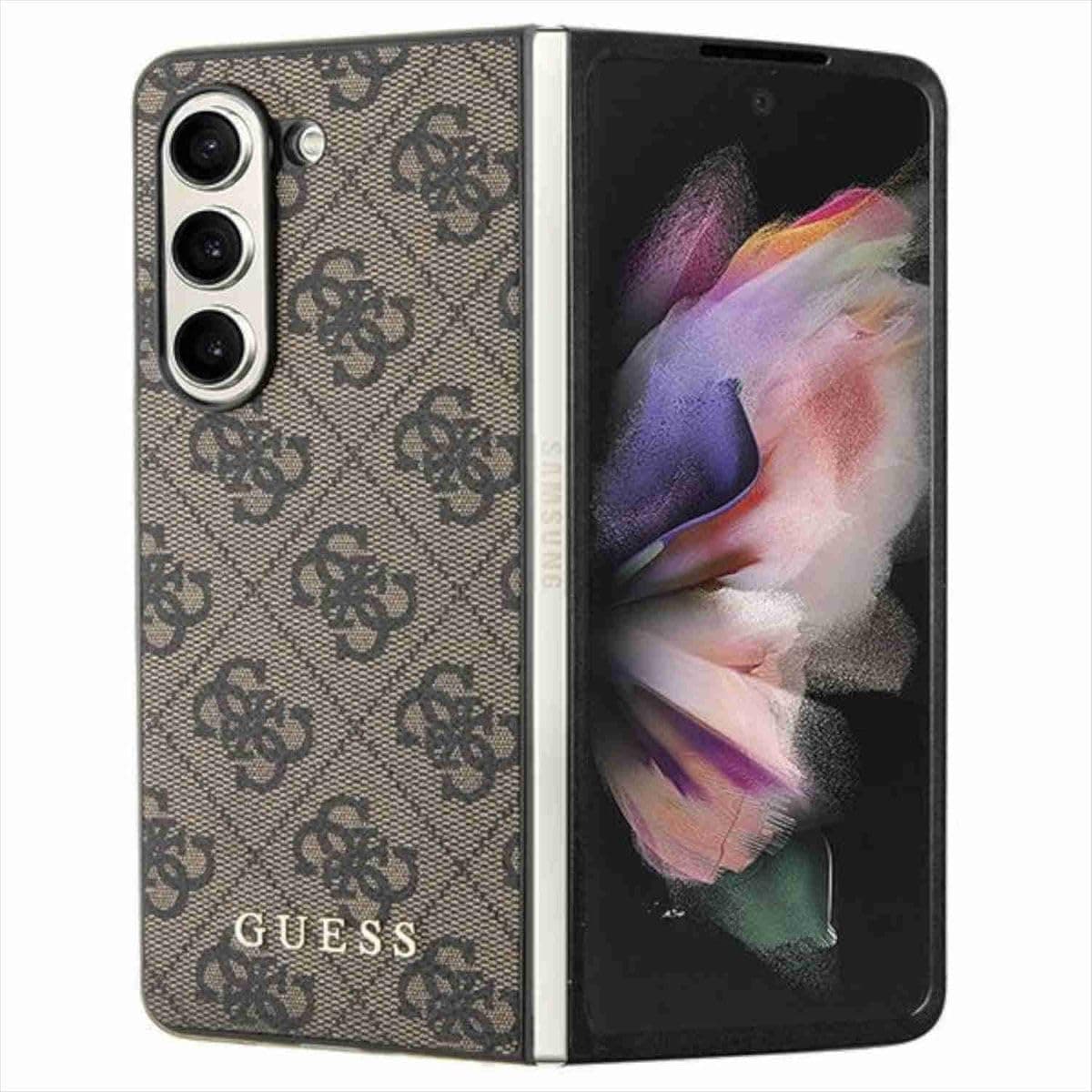 Калъф за Samsung Galaxy Z Fold 5, термополиуретанов, Guess GUHCZFD5GF4GBR, удароустойчив, кафяв