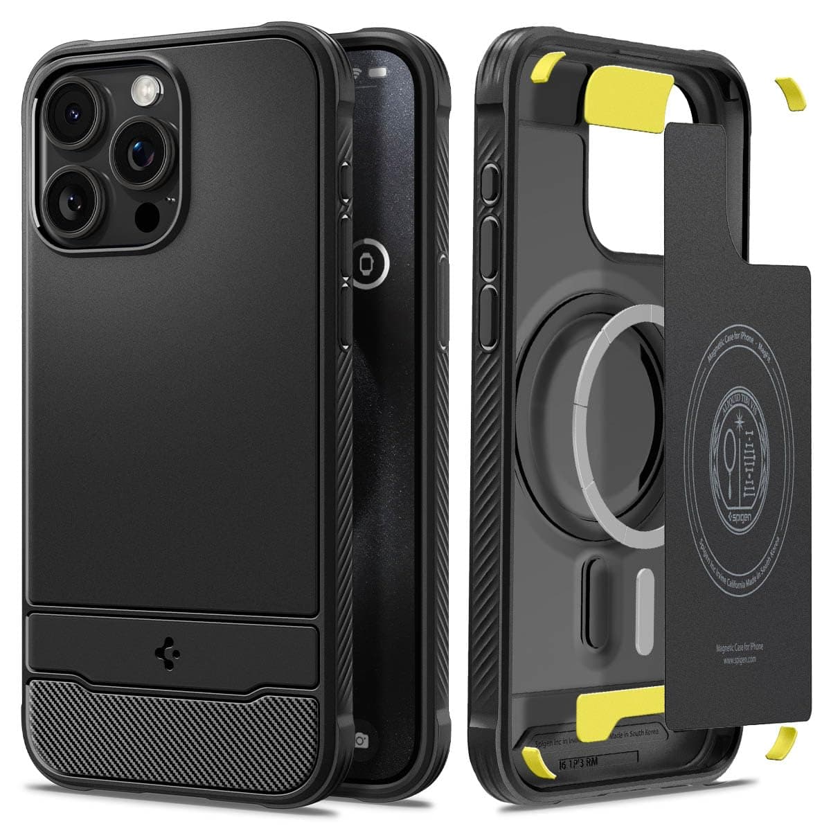 Калъф за Apple iPhone 15 Pro, термополиуретанов, Spigen ACS06703, удароустойчив, черен