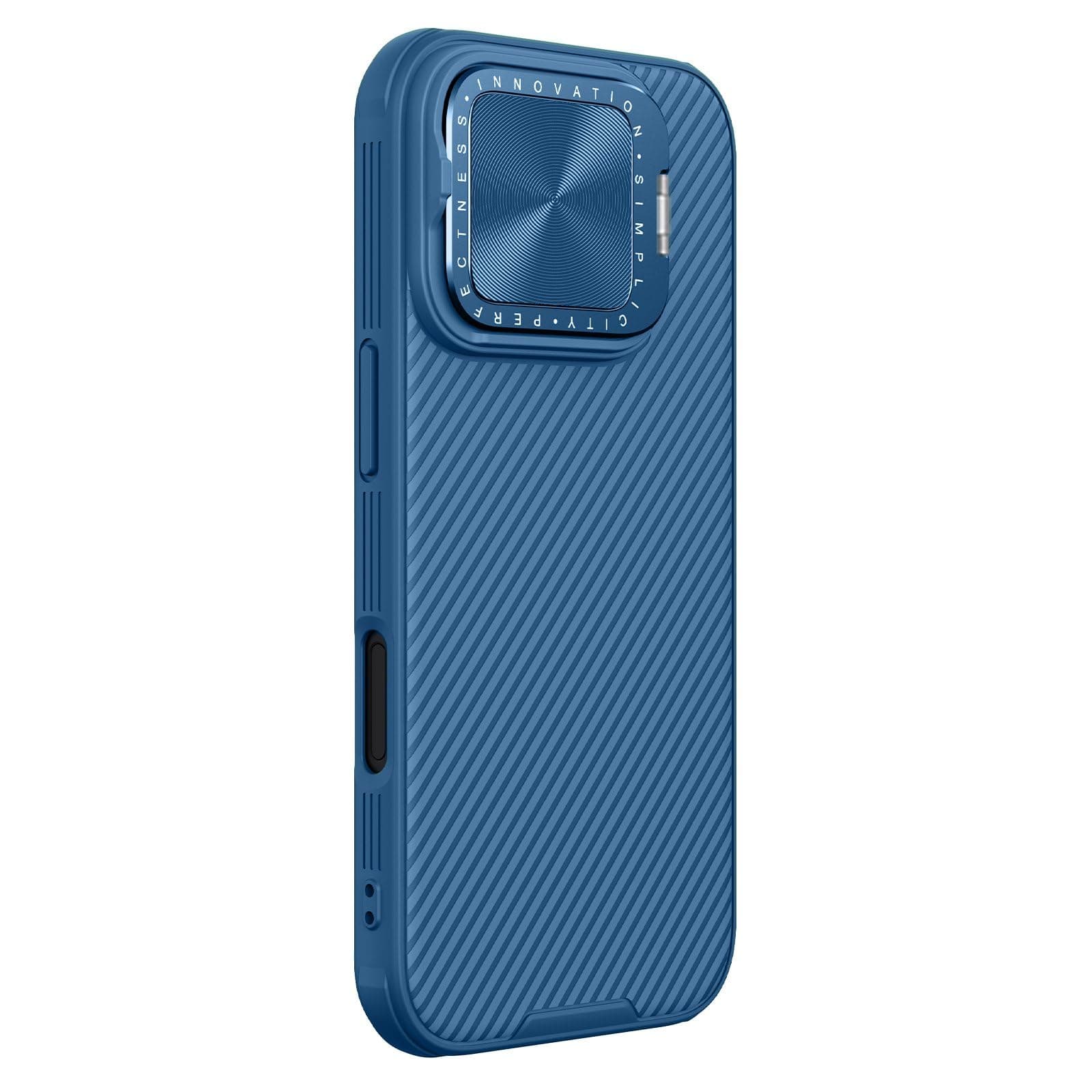 Калъф за Apple iPhone 16 Pro, хибриден (термополиуретан и поликарбонат), Nillkin CamShield Prop Hard Case, удароустойчив, син