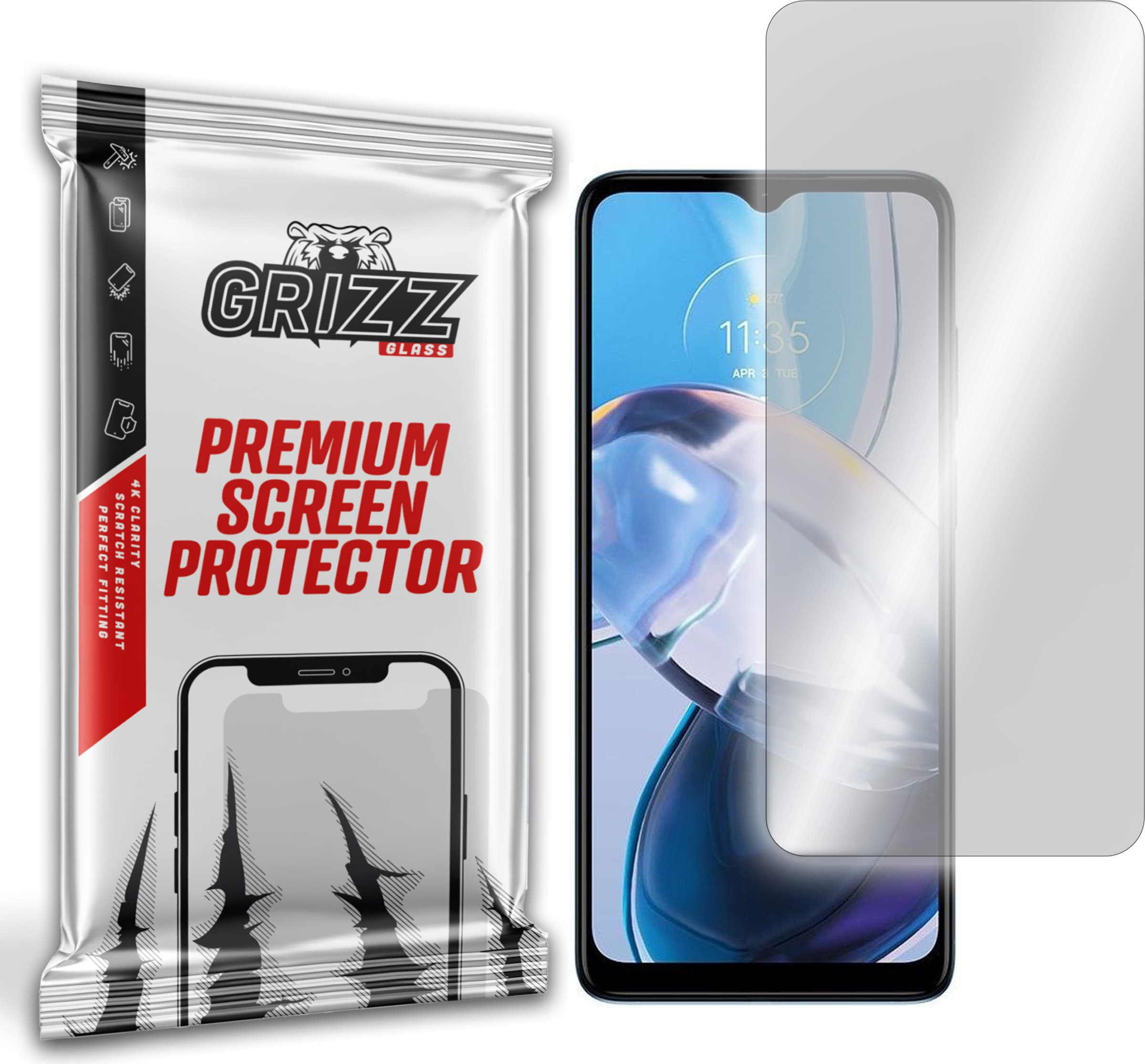 Хибридно защитно покритие за дисплея на Motorola Moto E22i - GrizzGlass HybridGlass Screen Protector (прозрачно)