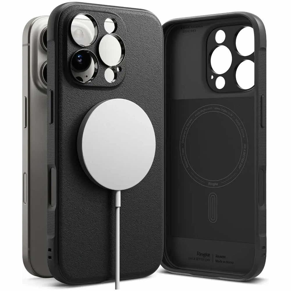 Калъф за Apple iPhone 16 Pro Max, силиконов, Ringke Onyx Magnetic MagSafe Case, удароустойчив, черен