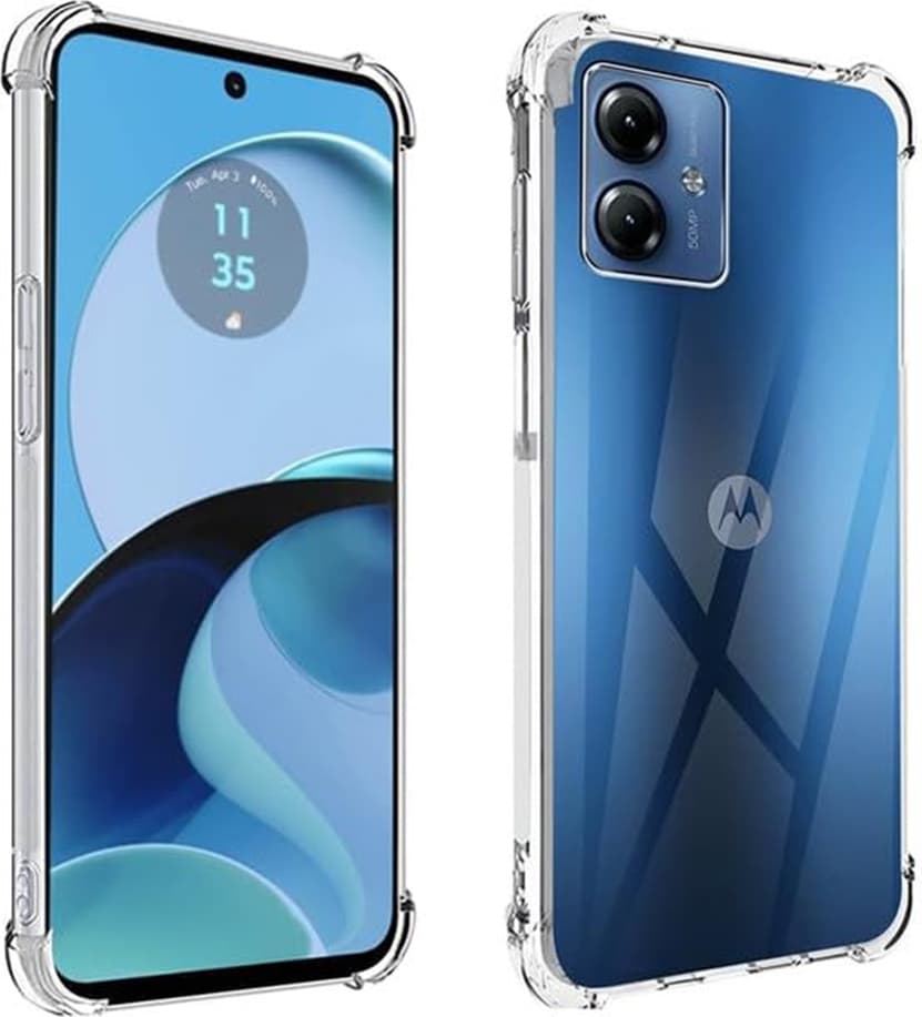 Удароустойчив силиконов (TPU) калъф за Motorola Moto G54 (прозрачен) - Techsuit Shockproof Clear Silicone Case