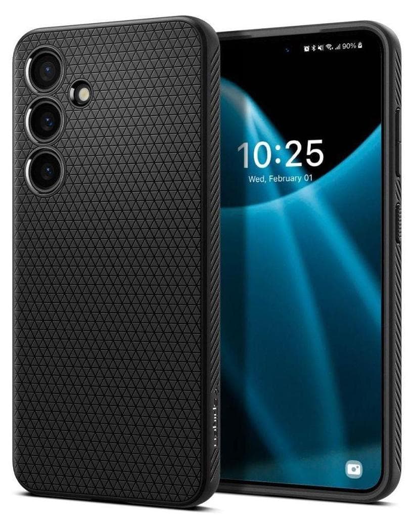 Калъф за Samsung Galaxy S24+, термополиуретанов, Spigen Liquid Air Case, удароустойчив, черен