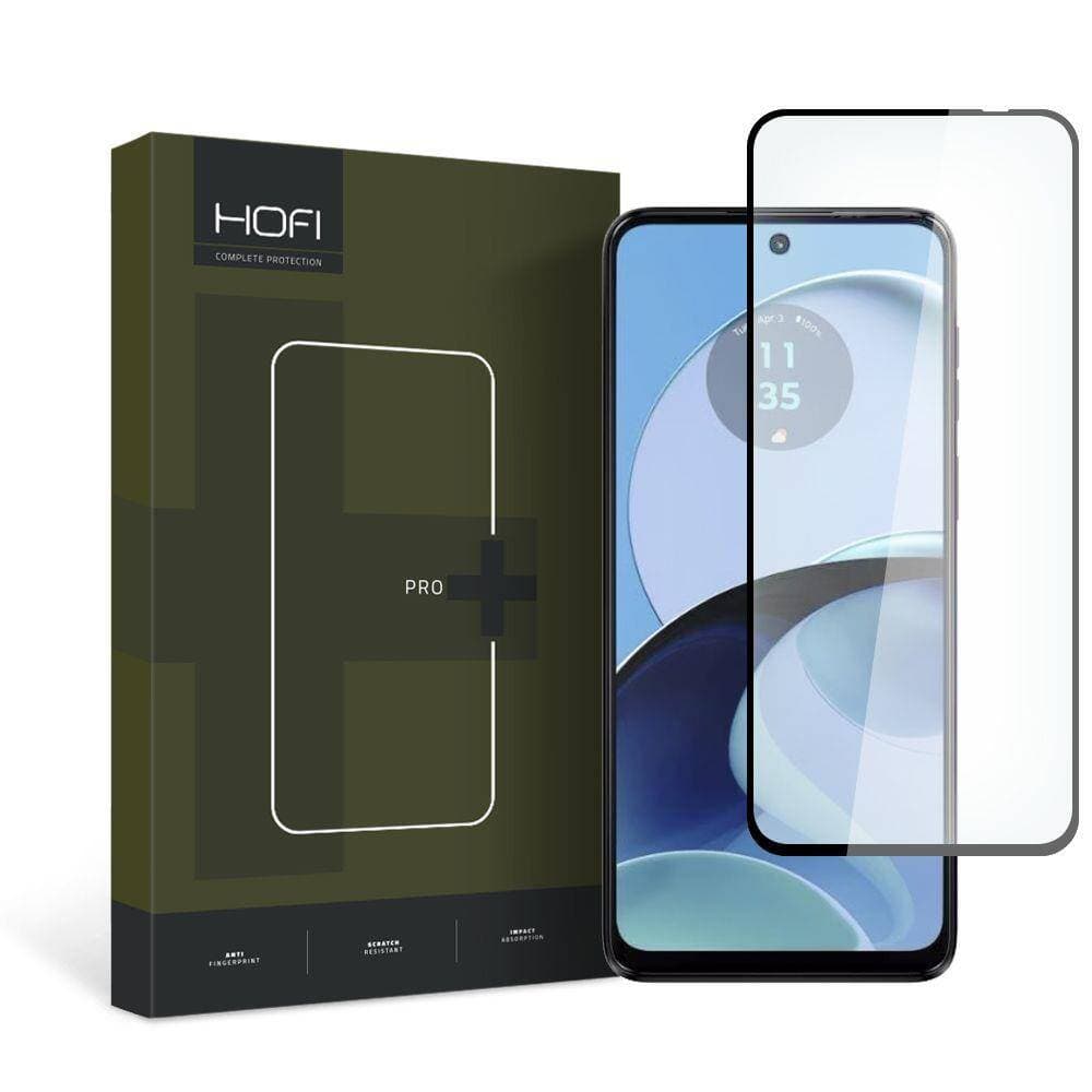 Калено стъклено защитно покритие за дисплея на Motorola Moto G14 - Hofi Glass Pro Plus Tempered Glass 2.5D (черен-прозрачен)