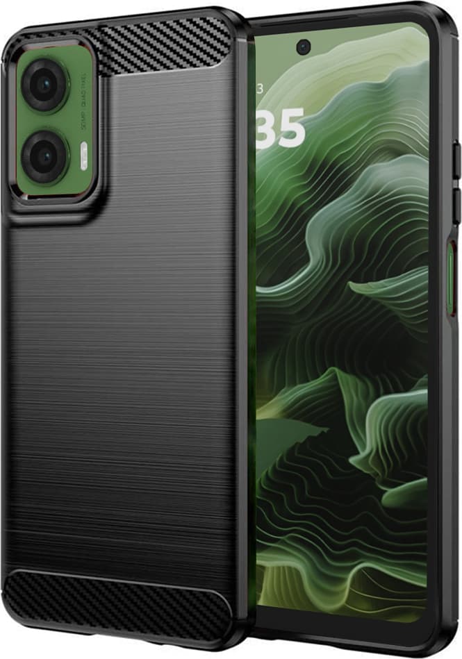 Тънък силиконов (TPU) калъф за Motorola Moto G35 (черен) - Techsuit Carbon Silicone Case