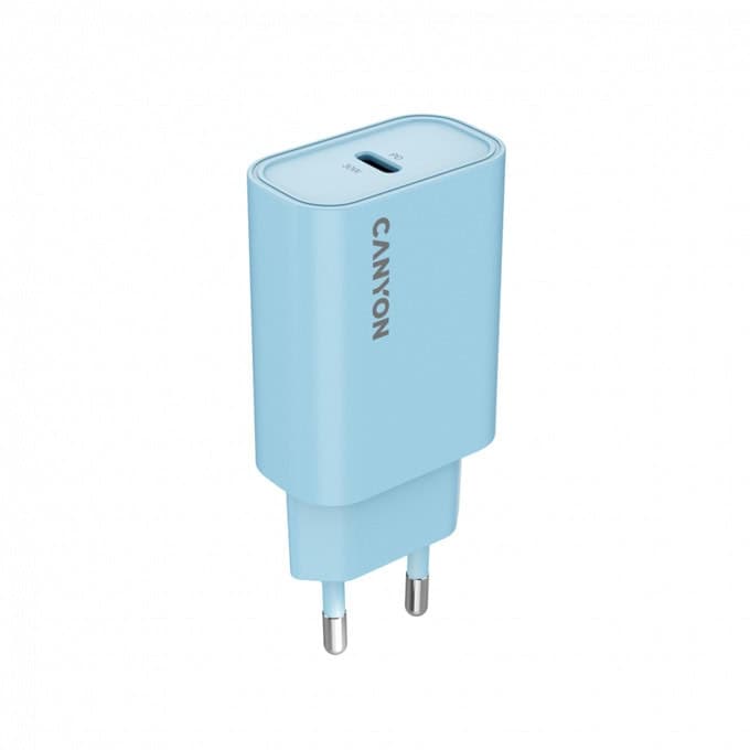 Зарядно устройство Canyon OnCharge 30CL, от контакт към USB C(ж), синьо, 30W