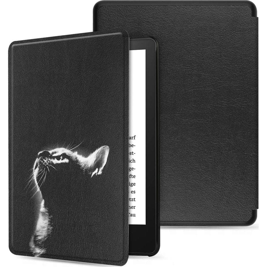 Висококачествен полиуретанов кейс за Kindle 11 (2022) (черен) - Tech-Protect Smartcase Black Cat