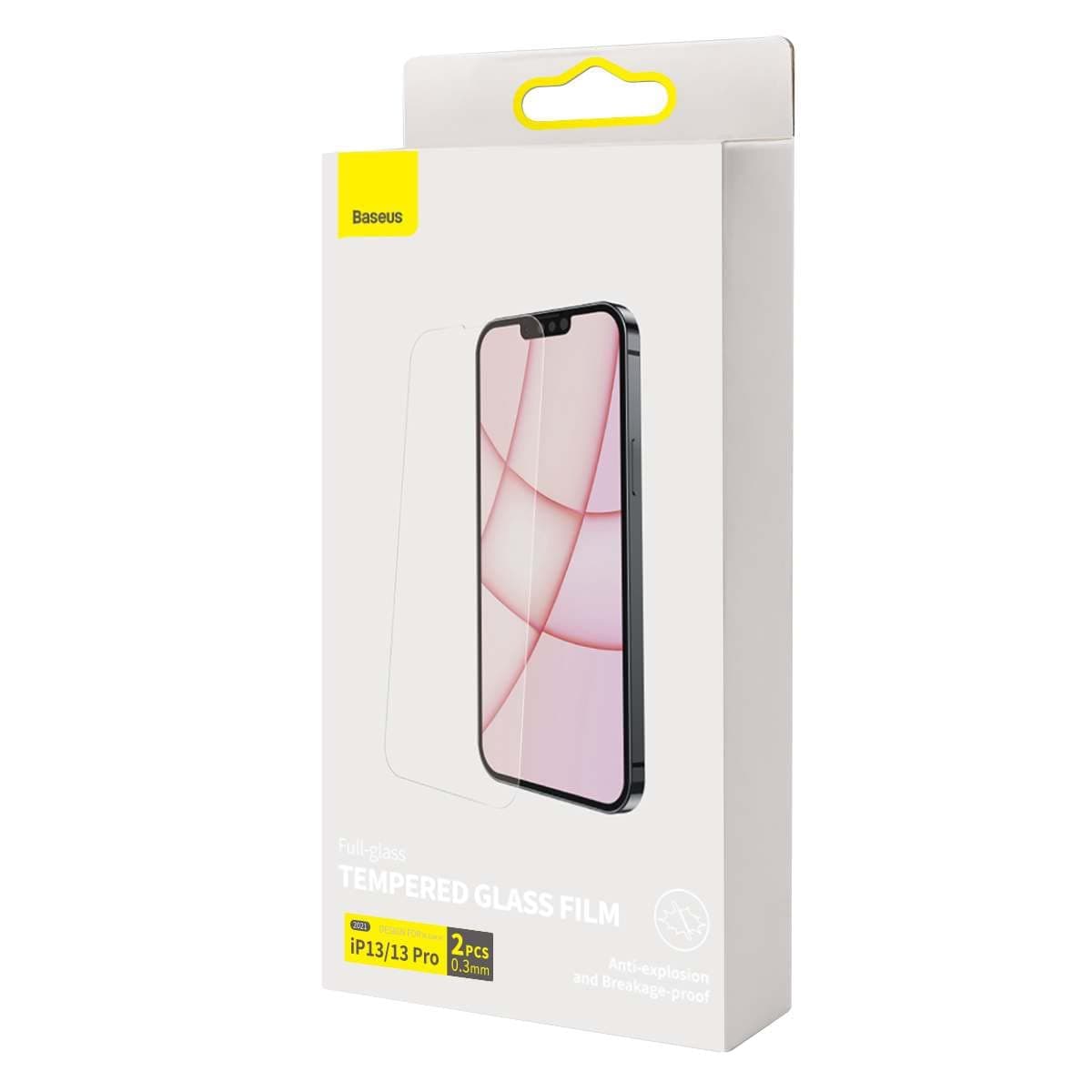 Протектор от закалено стъкло /Tempered Glass/ Baseus Full Screen Tempered Glass, за Apple iPhone 13/13 Pro