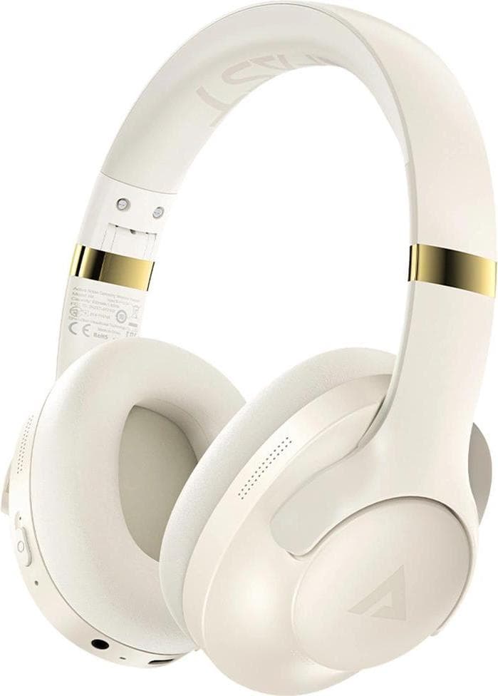 Слушалки Acefast H4, безжични/жични, Bluetooth, Jack 3.5mm, микрофон, 40mm говорители, сгъваеми, IPX4 защита, бели