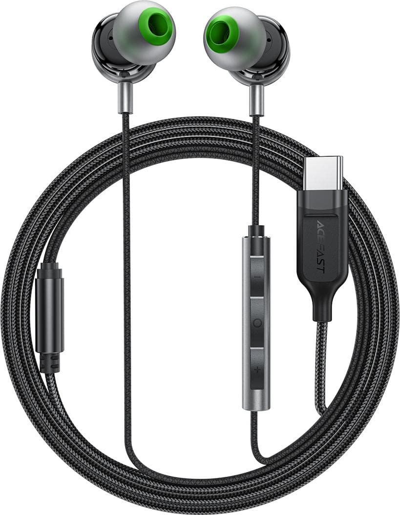 Слушалки Acefast L5, USB-C, микрофон, черни