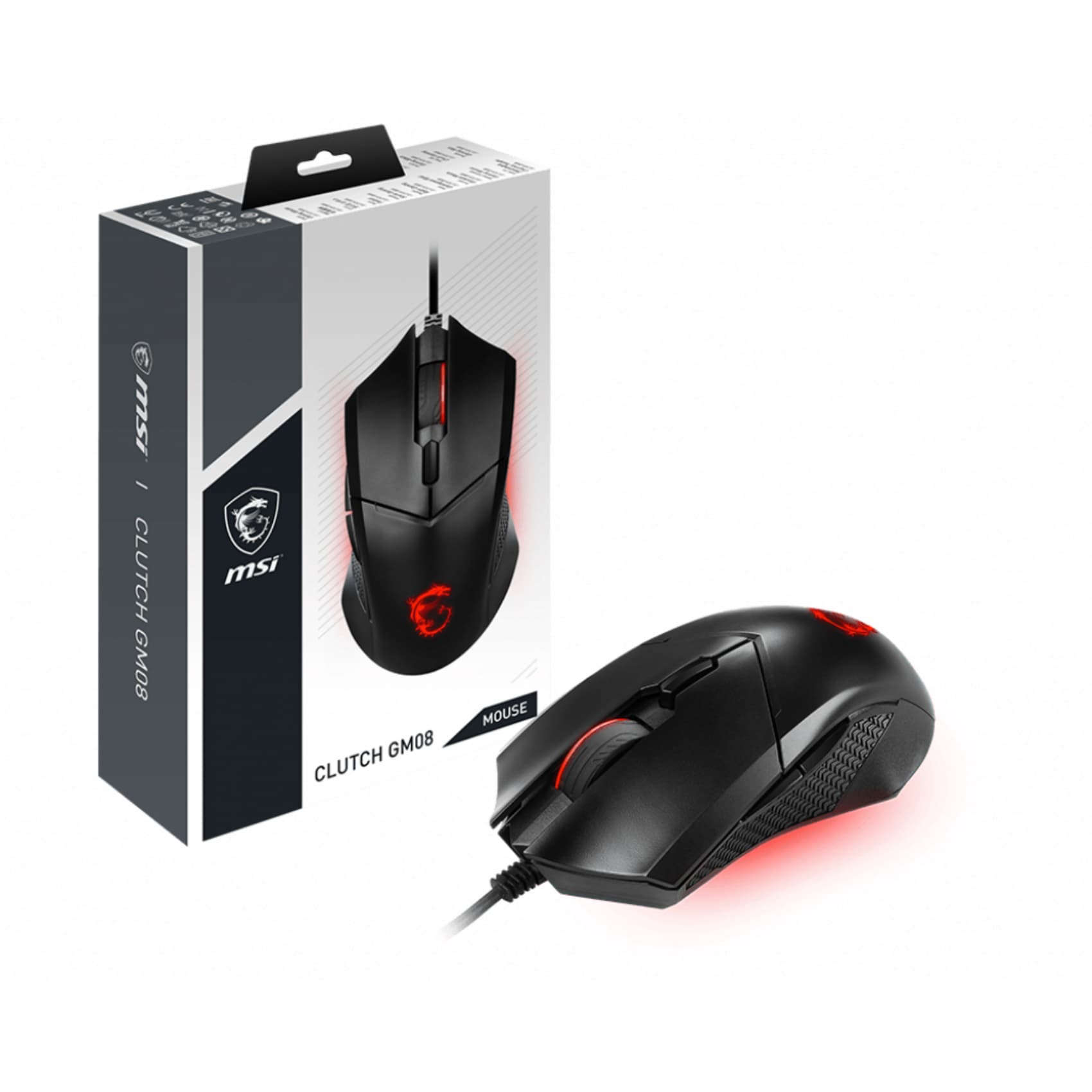 Мишка MSI Clutch GM08, оптична(3200dpi), USB, гейминг, черна