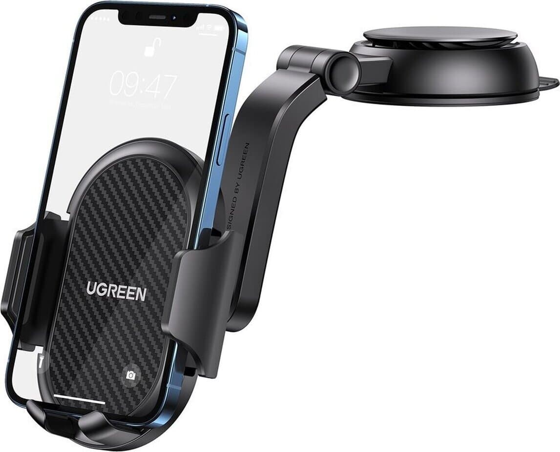 Стойка за телефон Ugreen LP405, за кола, универсална, за телефони с размер на екрана от 4.7" до 7.2", черна