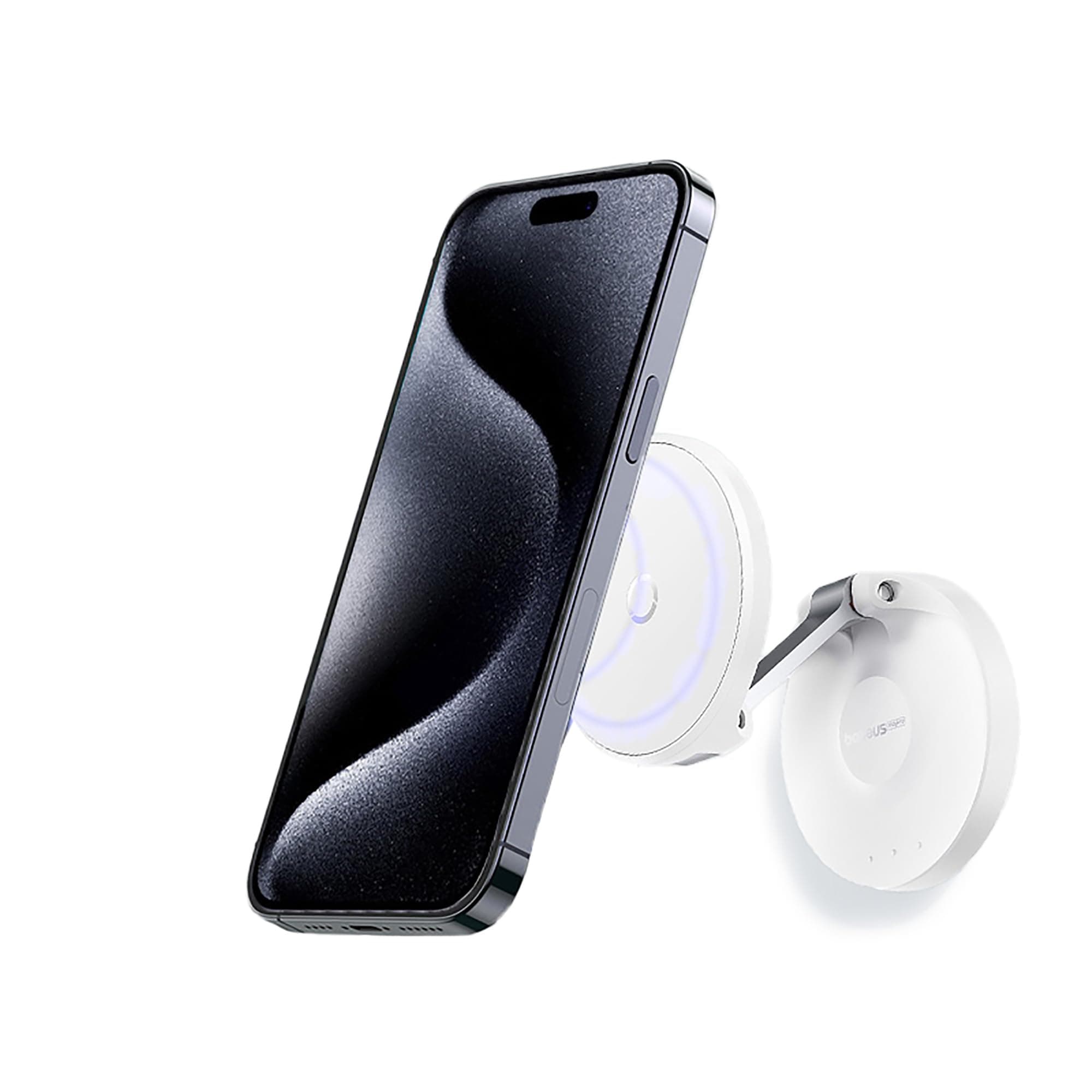 Стойка за телефон Baseus MagPro Magnetic (B10564101211-00), за гладки повърхности, универсална, MagSafe, бяла
