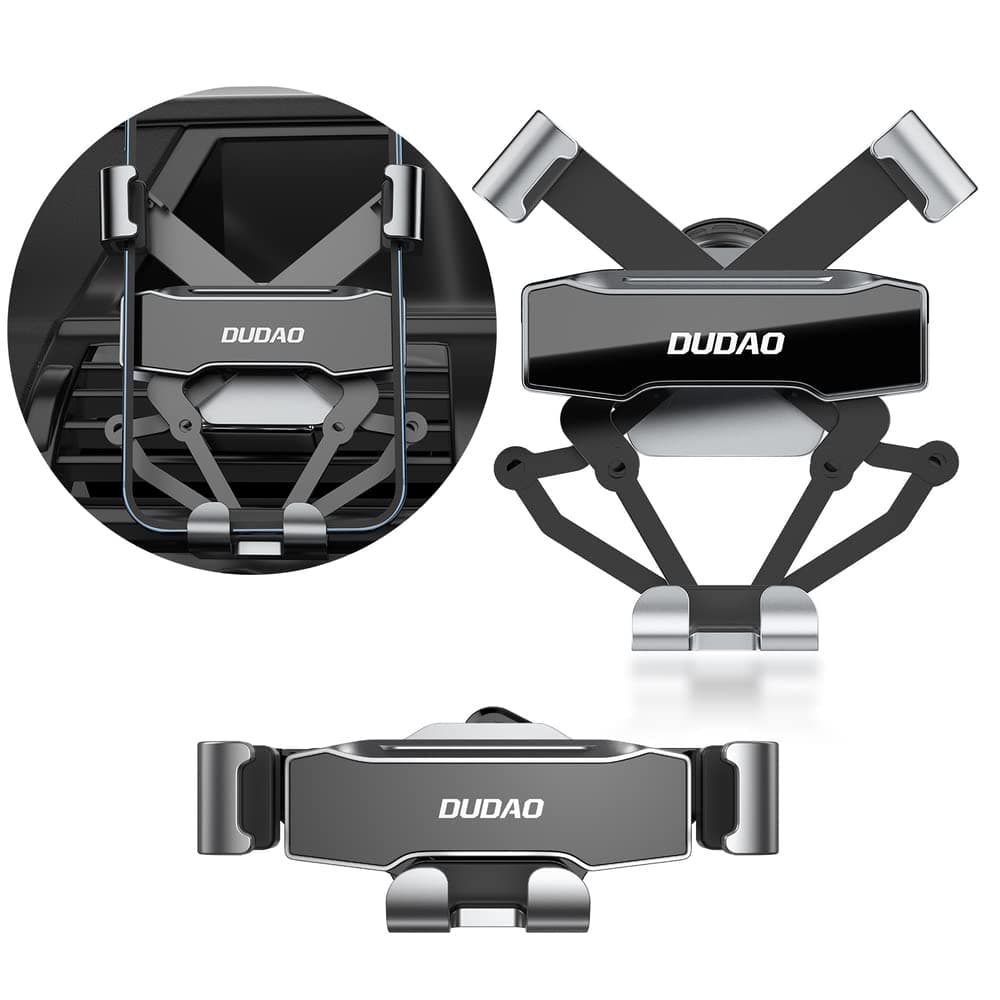 Стойка за телефон Dudao F11 Pro, универсална, за кола, за телефони с размер до 6.5", черна