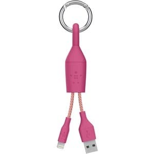 Кабел тип ключодържател за всички устройства с Lightning порт - Belkin Mixit Lightning to USB Clip Cable (розов)