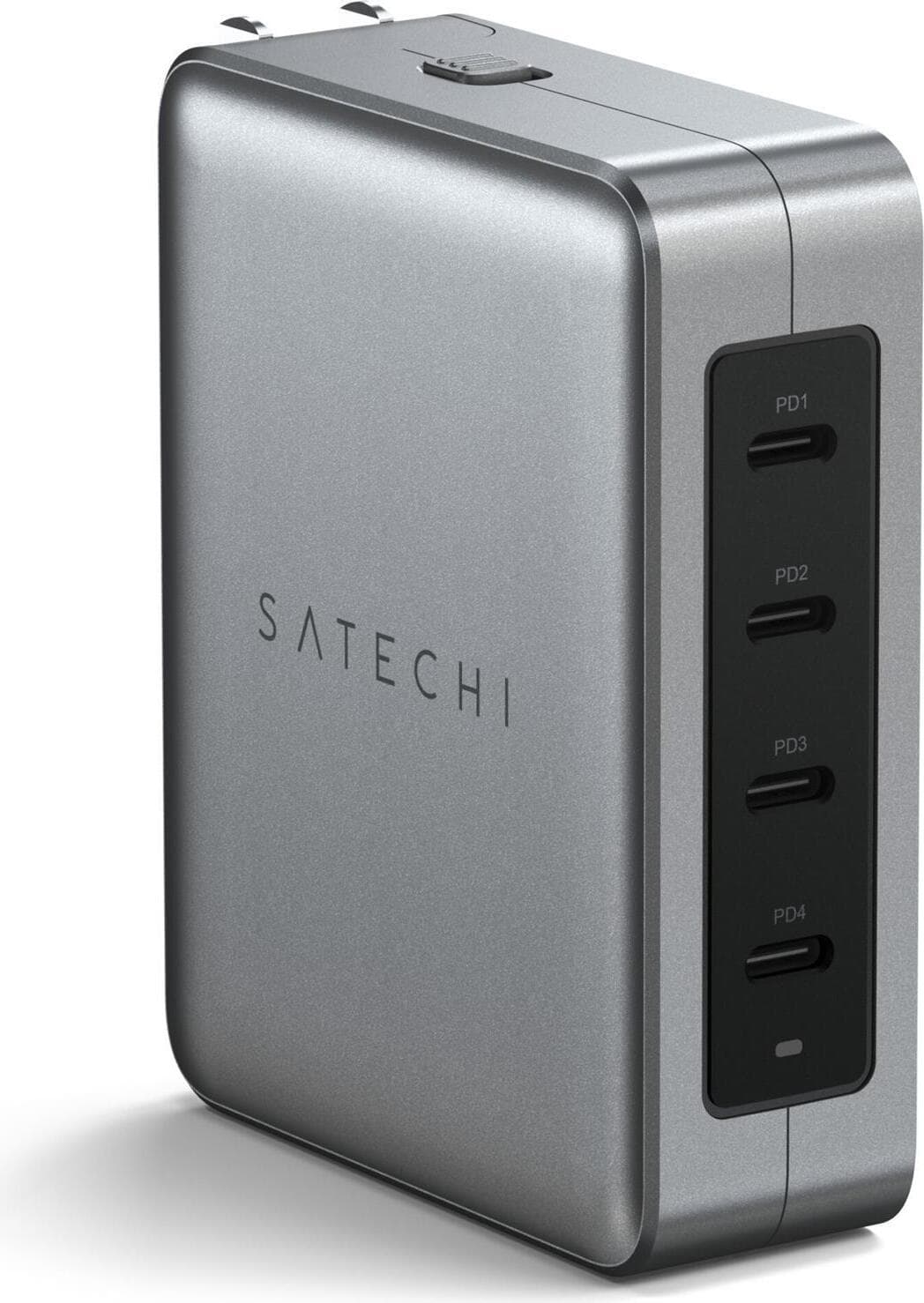 Зарядно устройство Satechi ST-W145GTM, от EU/UK/US/AUS към 4x USB C(ж), сиво, PD 3.1, 145W