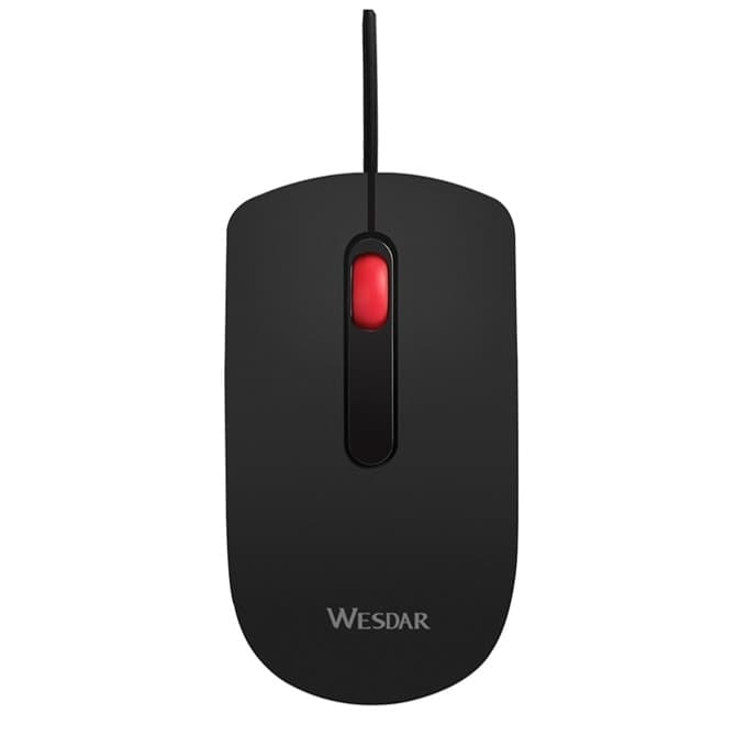 Мишка Wesdar X18 Black, оптична (1200dpi), USB, черна, 3 бутона