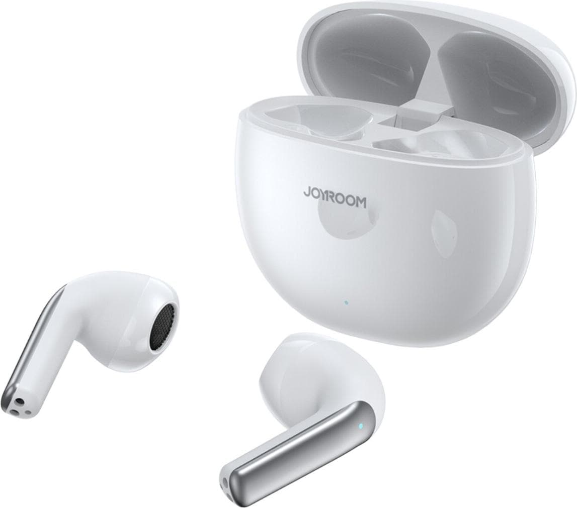 Слушалки Joyroom JR-PB1, безжични, Bluetooth, микрофон, IPX4 защита, до 8 часа време на работа, 13mm композитни говорители, бели