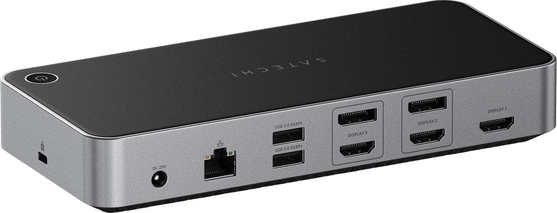 Докинг станция Satechi ST-D4KTM-EU, от USB-C/A към 3x USB-C, 3x USB-A, 2x DisplayPort, 3x HDMI, 1x AUX, 1x RJ45
