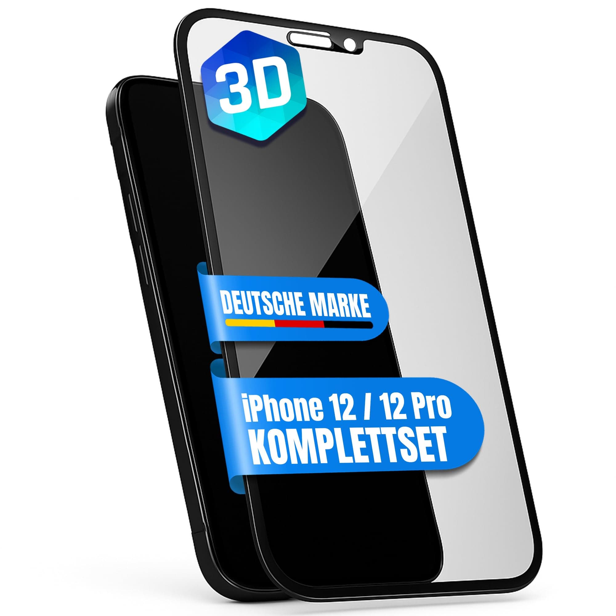 Протектор от закалено стъкло /Tempered Glass/ за Apple iPhone 12/12 Pro, Prio Protective 3D Anti-Spy, черен/прозрачен