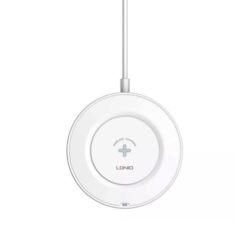 Зарядно устройство LDNIO AW003, от контакт към 1x USB C(ж), 3x USB A(ж), безжично зареждане, 12V/1.67A, бяло, 32W