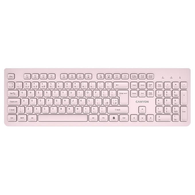 Клавиатура Canyon HKB-W01, безжична, бежова, USB