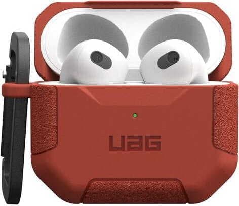 Удароустойчив силиконов (TPU) кейс с карабинер за Apple AirPods 3 - Urban Armor Gear Scout Case (оранжев)