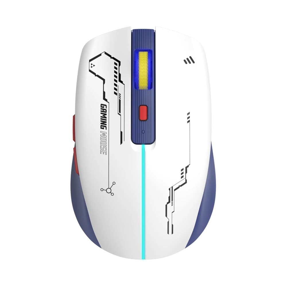 Мишка Marvo M796W, оптична (3200dpi), безжична, USB, Bluetooth, бяла, гейминг, 6 програмируеми бутона
