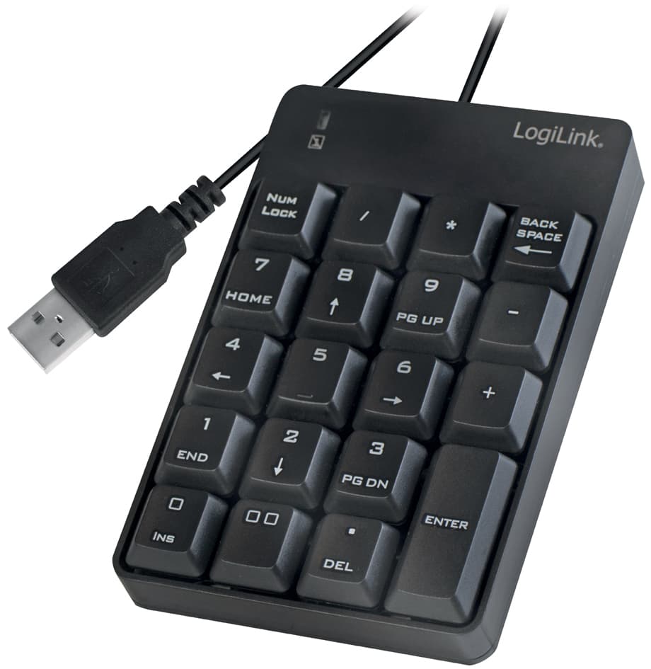 Клавиатура LogiLink ID0184 NumPad, 19 клавиша, черна, USB