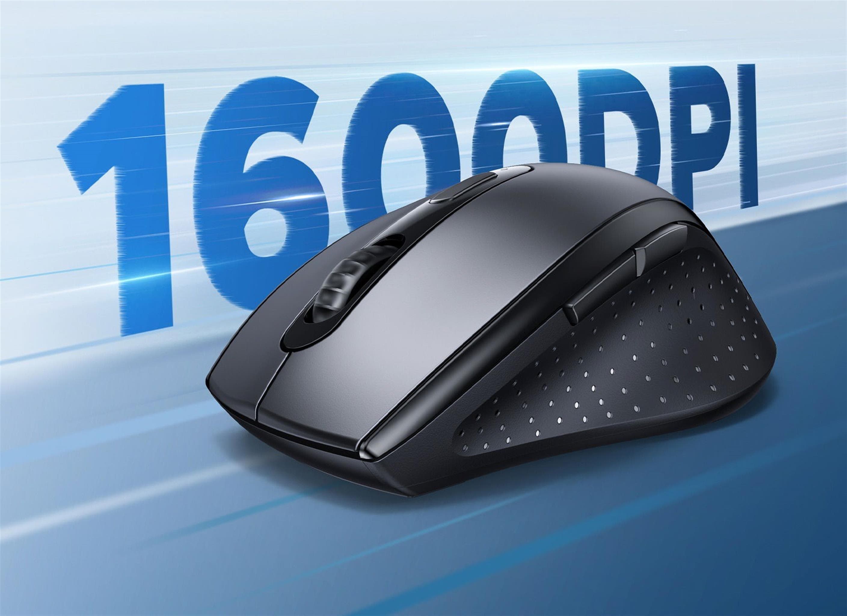 Мишка Ugreen 45012, оптична (1600 dpi), безжична, USB, черна