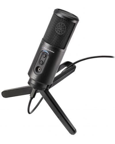 Микрофон Audio-Technica ATR2500x-USB, кондензаторен кардиоиден, 30-15,000 Hz, USB Type C конектор, черен
