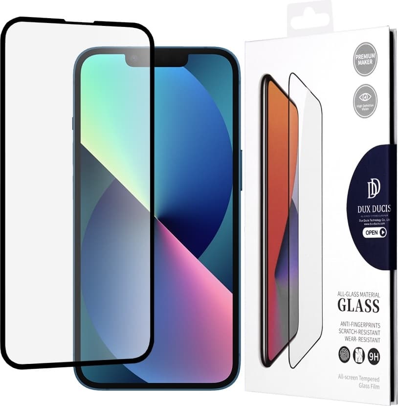 Протектор от закалено стъкло /Tempered Glass/ за Apple iPhone 14, Dux Ducis 10D Case Friendly Full Coveraged, черен/прозрачен