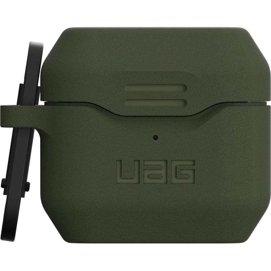 Удароустойчив силиконов калъф с карабинер за Apple Airpods 3 - Urban Armor Gear Standard Issue Silicone Case 001 (тъмнозелен)