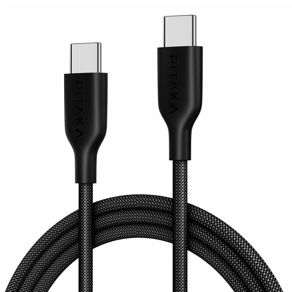 Кабел Pitaka FB2301B, от USB C(м) към USB C(м), 1.2m, 60W, черен